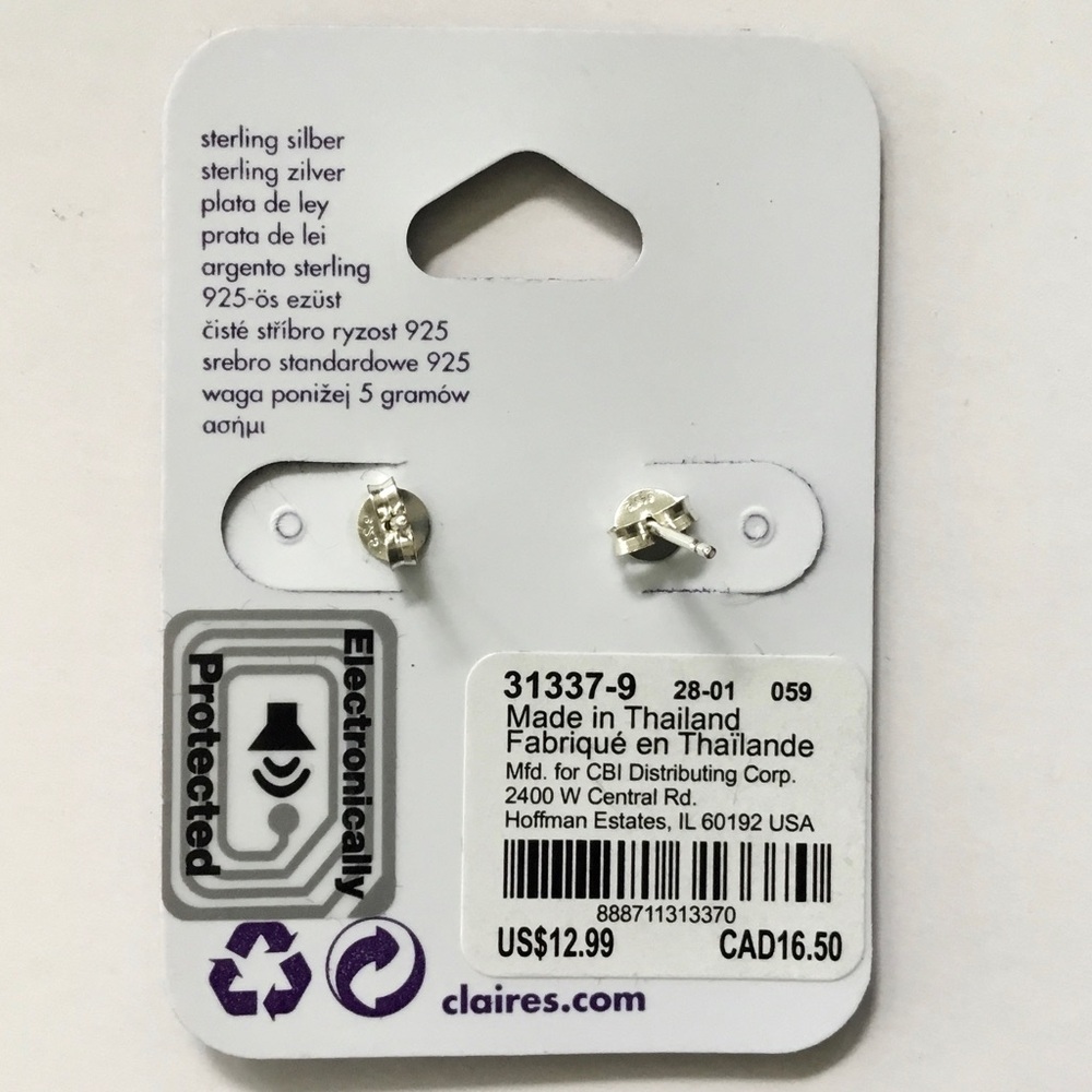 New Claire’s Sterling Silver and Enamel Avocado Stud Earrings - Picture 4 of 4